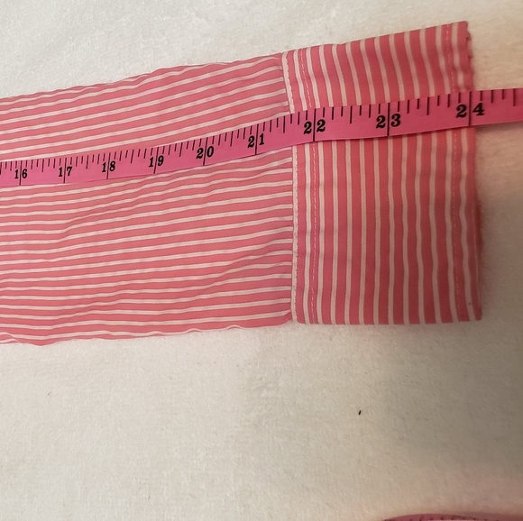 H&M Women's Long Sleeve Striped Button Down Shirt Pink And White Size 6 - Picture 10 of 15
